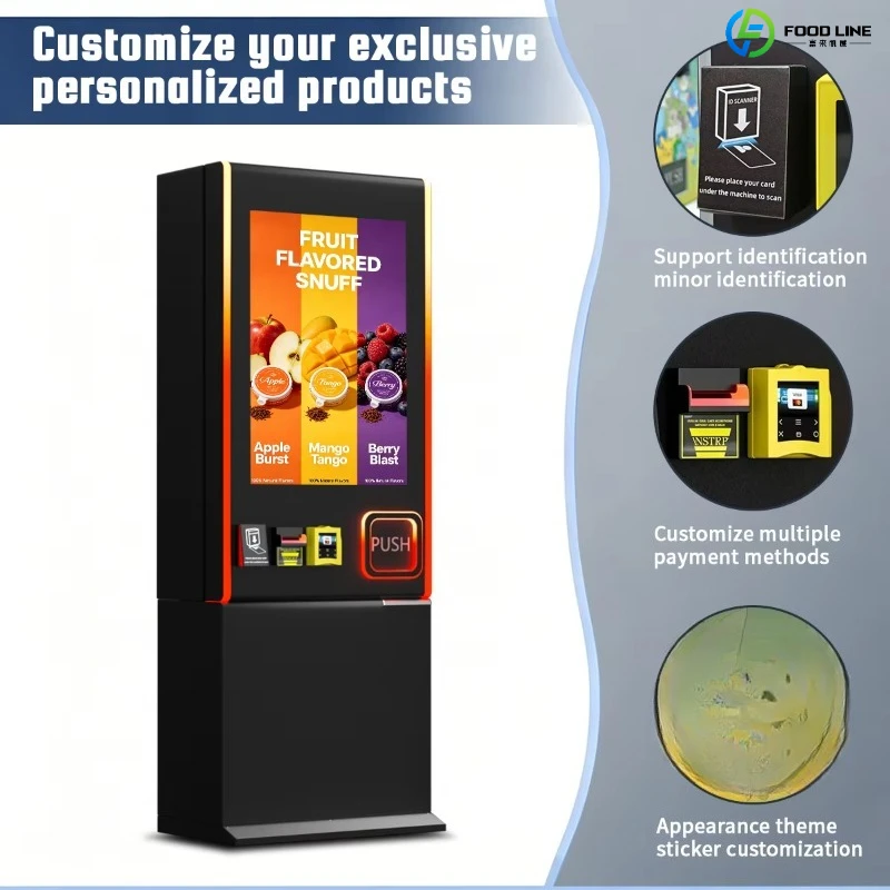 Smart Wall Mounted Vending Machine Touch Screen Card Reader Age Verification Mini Vending Machine for Nightclub Bar Club Use