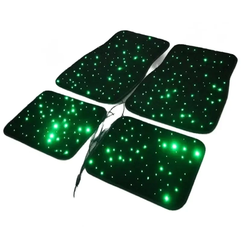 LED Fiber Optic Car Mat for Car Decoration with Twinkle Stars Car Floor Carpet Light