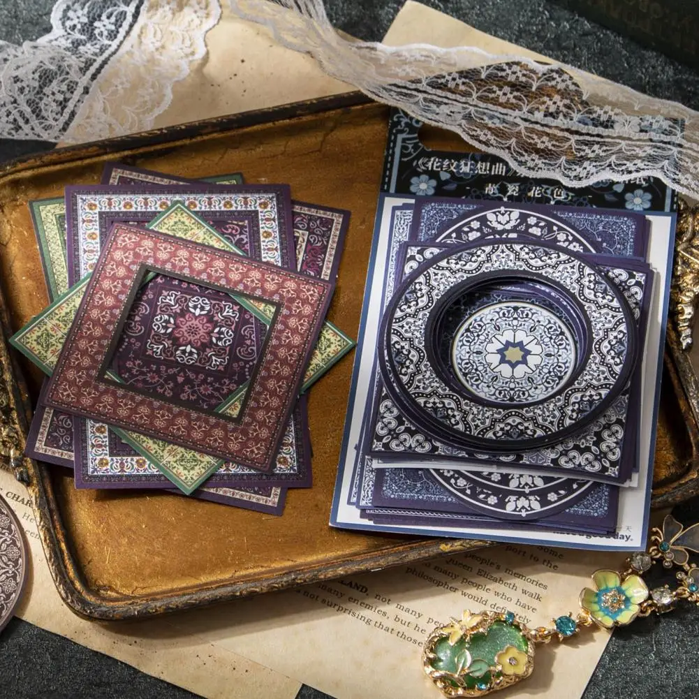 1แพ็คนวัตกรรมบาร็อค Openwork คู่มือ Bahan dekorasi ที่ถอดออกได้สติกเกอร์ที่อุดมไปด้วยรูปแบบอุปกรณ์งานฝีมือ