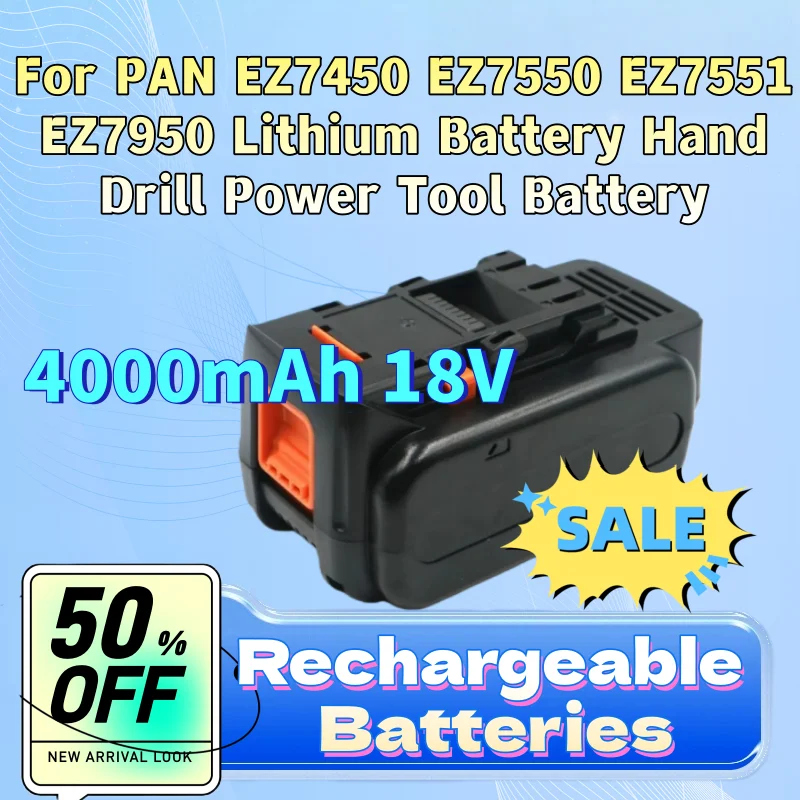 

For PAN EZ7450 EZ7550 EZ7551 EZ7950 Lithium Battery Hand Drill Power Tool Battery High-Quality 4.0Ah 18V Rechargeable Batteries