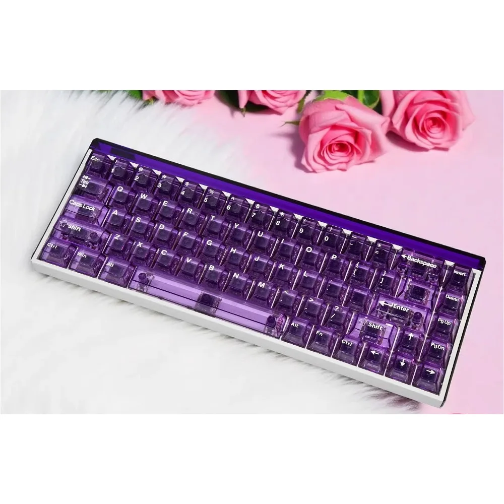 

Purple Transparent Keycaps for Wooting Magnetic Switches, Custom Shine-Thru Keycaps for 68/87 Mechanical Gaming Keyboard