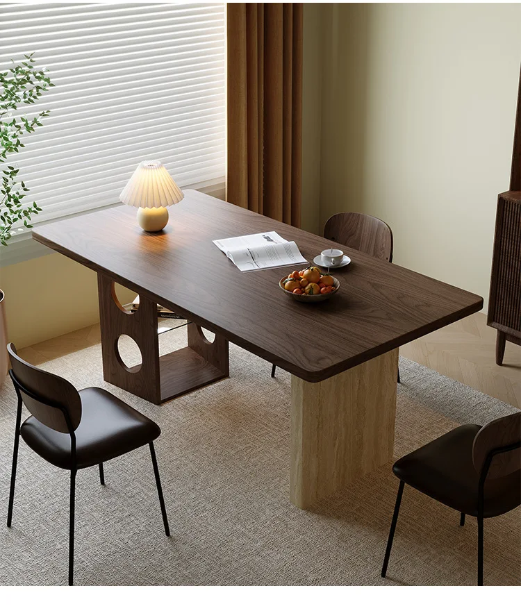 

Factory Supply Customized Size Modern Luxury Dining Table Set 6 Seater Wood Dining Table