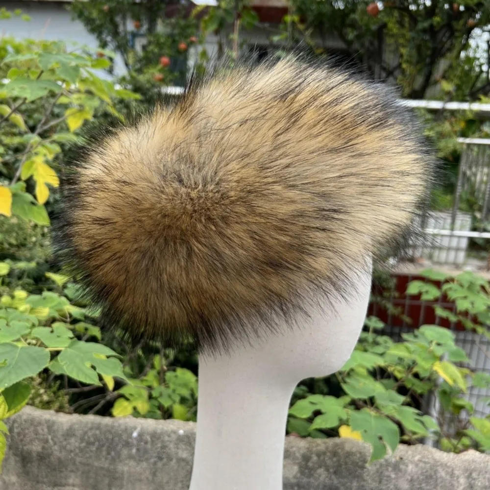 

Simple Faux Fur Faux Fur Headband Thicken Warm Woolen Hat Empty top fur hat Korean Style All-match Fur Headwrap Outdoor