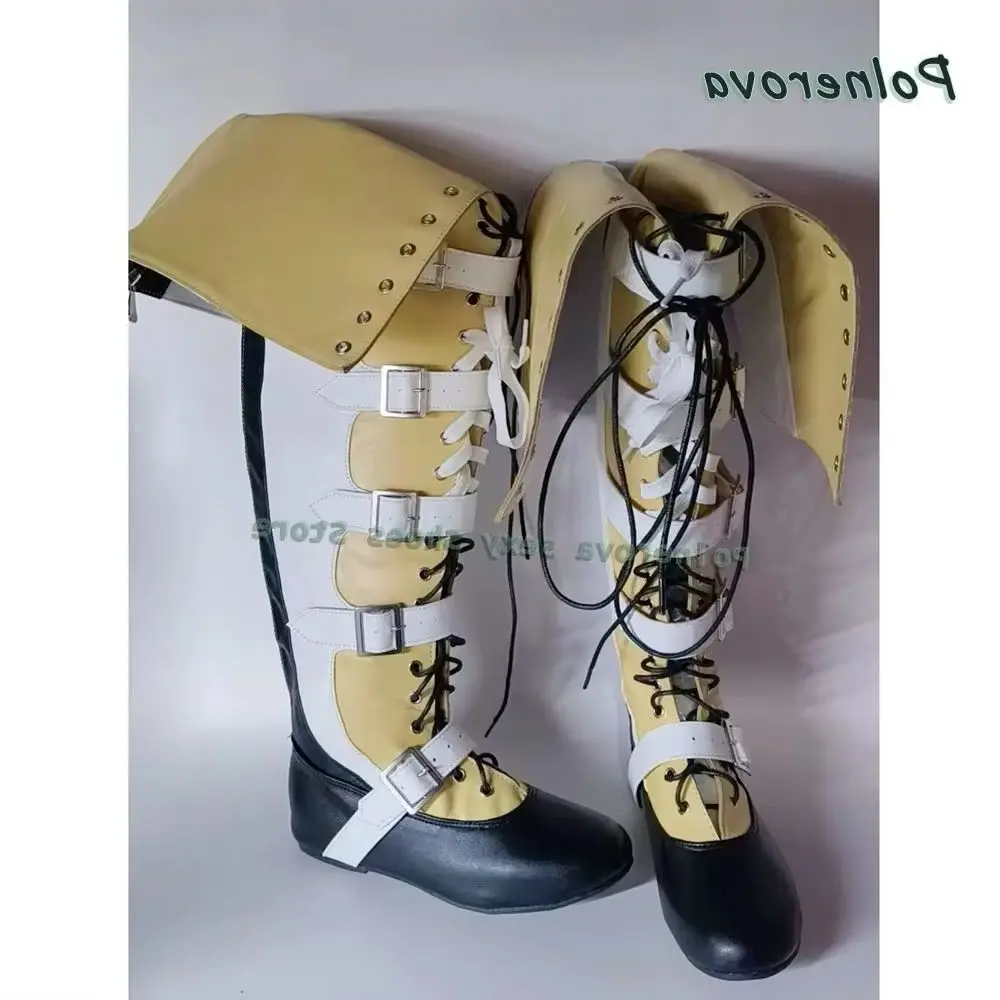 حزام مشبك الصليب تعادل ترهل الأحذية أضعاف أسفل موضة 2025 جولة تو شقة مع الدانتيل يصل قطع المرقعة النساء حذاء برقبة للركبة