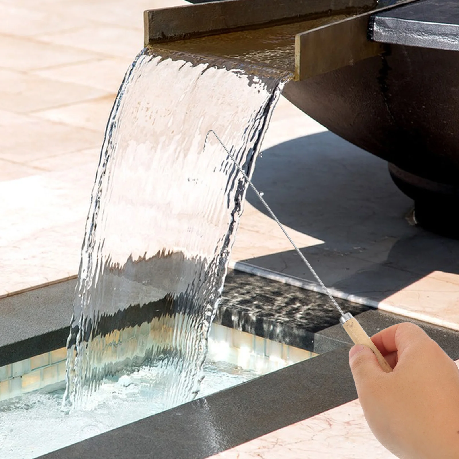 

4Pcs Waterfall Cleaning Pick Tool Fountain Pool Spillway Debris Removal Hook Spa Water Feature Maintenance Tool