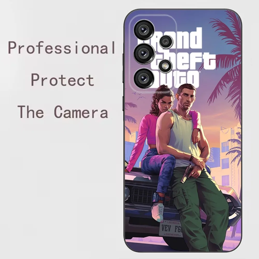 Game G-GTA 5 6 Vice   Phone Case For Samsung Galaxy A91,A80,A73,A72 ,A71,A53A52,A32 ,A31A22,A21s,A20,Black Cover