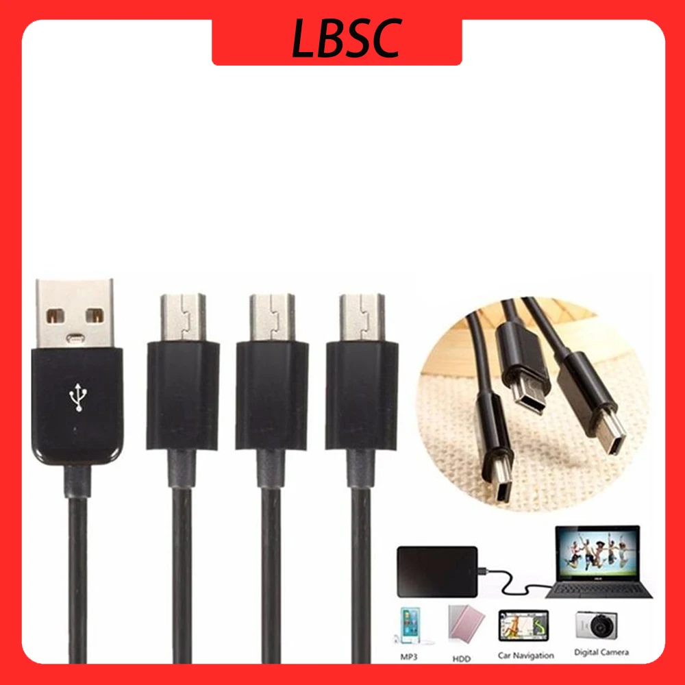 USB2.0ชนิดตัวผู้เป็น3มินิ USB B ตัวผู้ชาร์จข้อมูล5ขาสายต่อชาร์จพลังงานซิงค์480Mbp ที่แยกสายไฟพลังงานสำหรับโทรศัพท์ความเร็วสูง