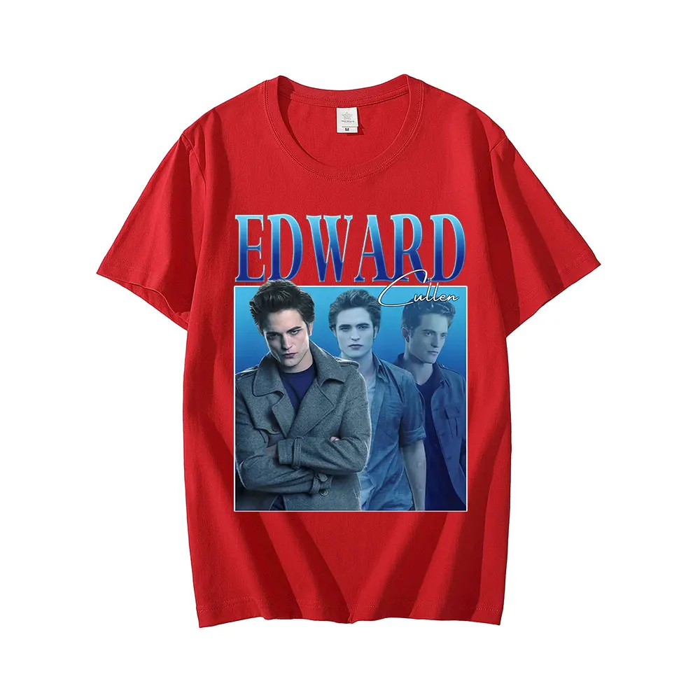 Edward Cullen T-shirt Cotton Hold on Tight Twilight Saga Robert Pattinson T-shirts Summer Men Oversized Tee Shirt Unisex Tops