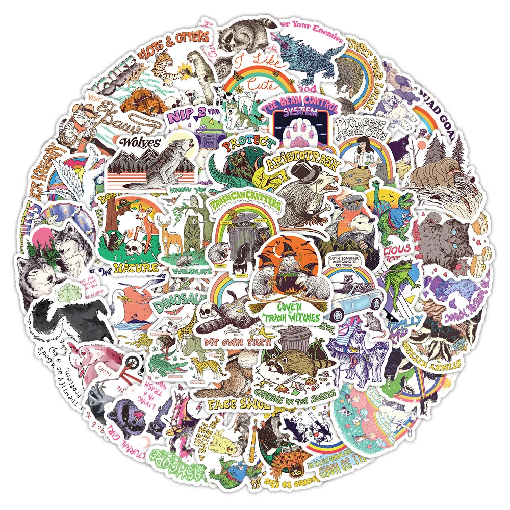 

10/30/50pcs Forest Animals Cartoon Graffiti Stickers for Kids Toys Waterproof Decorative Stationery Skateboard Laptop Cute Decal