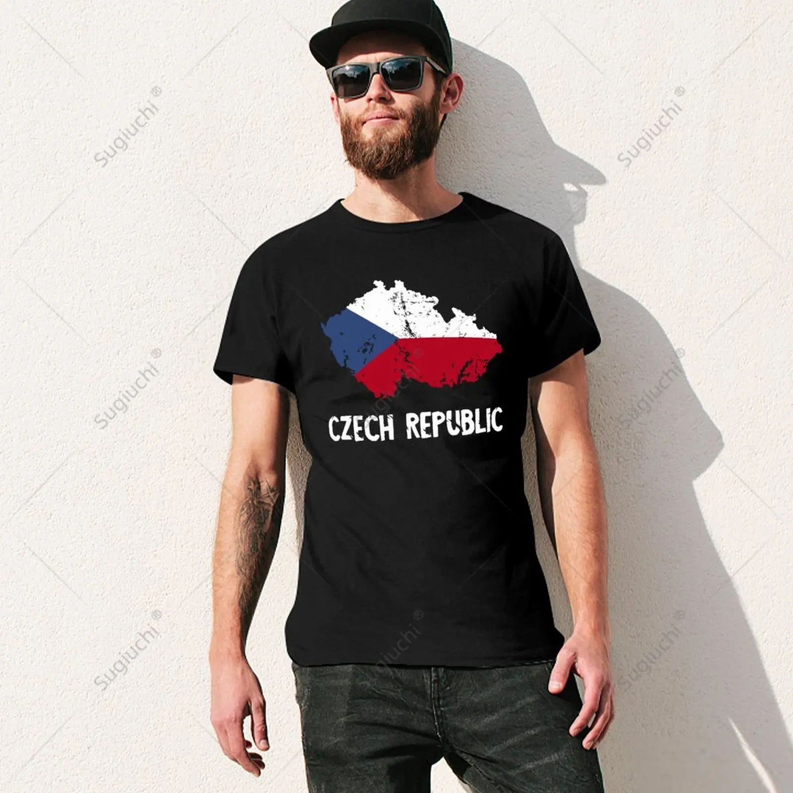 Unisex Men Czech Republic Flag Map  Vintage Tshirt Tees T Shirts Women Boys 100% Cotton T-Shirt