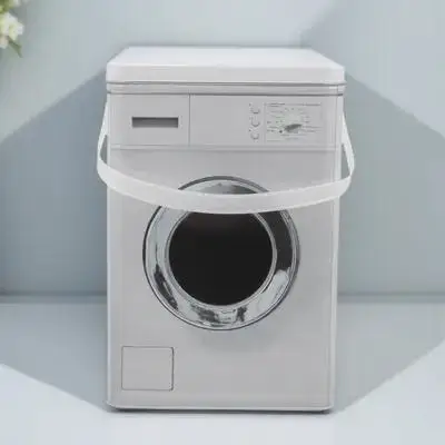 

Laundry Powder Box Washing Machine Shape Moisture Proof Laundry Beads Container Large Capacity Metal Storage Bucket For Powder
