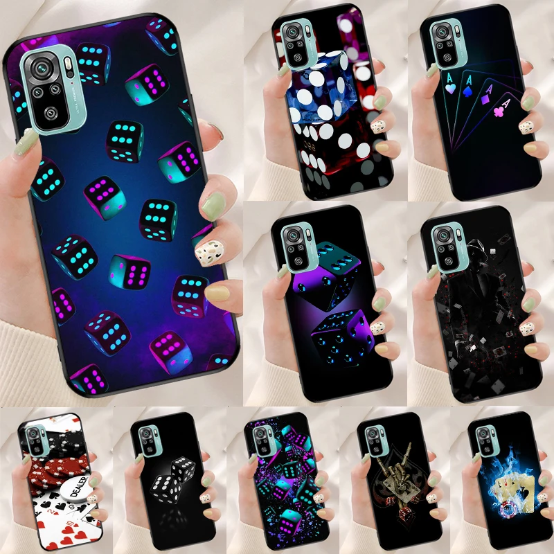 Dices Poker Casino Case For Xiaomi Redmi Note 11 10 9 8 12 Pro Plus 9S 10S 11S 12S Cover For Redmi 12C 10 9 C