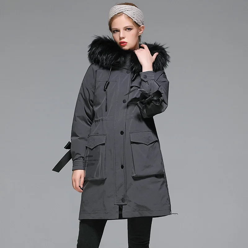 Fashion White Women Warm Ski Down Jackets Coats Casual Warm Hoodies Black White Puffer Jacket Women