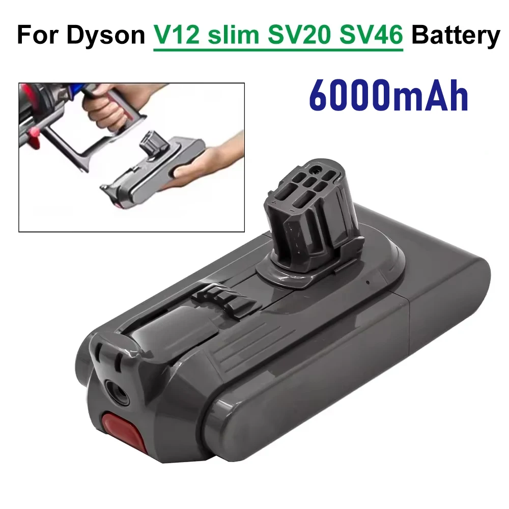 25.2V For Dyson V12 battery Detect Slim Cordless Compatible Models SV20, SV30, SV35, SV46 V12slim Vacuum Cleaner 25.2V 6.0Ah