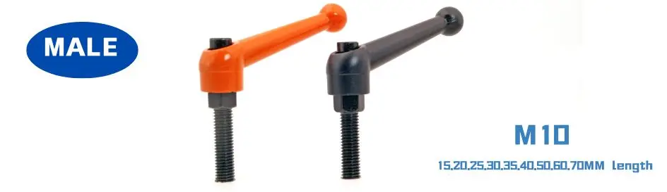 M10 Black Orange Solid Adjustable Handle Clamping Tension Lever Arm