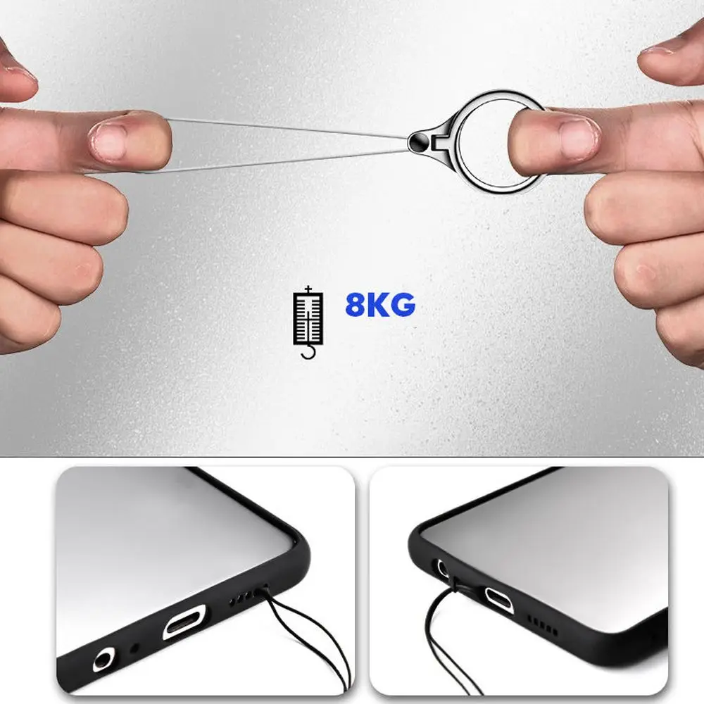 สายคล้องโทรศัพท์แบบวงแหวน 360 องศา 2 in 1 พร้อมขาตั้งโลหะ ที่จับนิ้วมือ และสายคล้องคอ