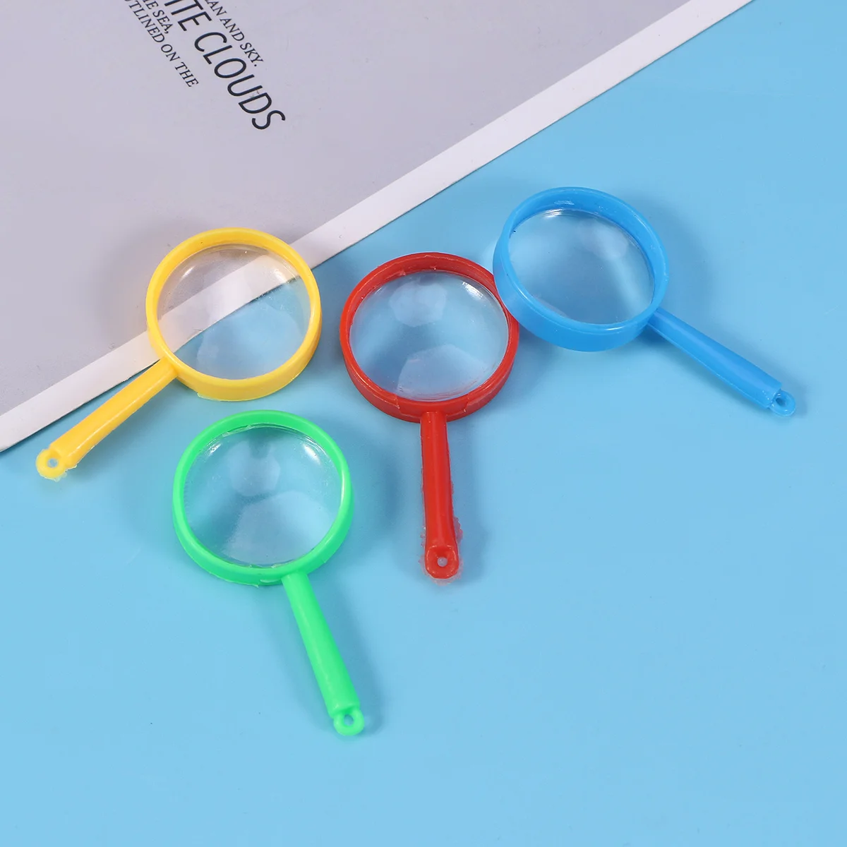 48 pçs lupa portátil de plástico colorido crianças lupa para leitura jóias inspeção festa favores detetive ciência
