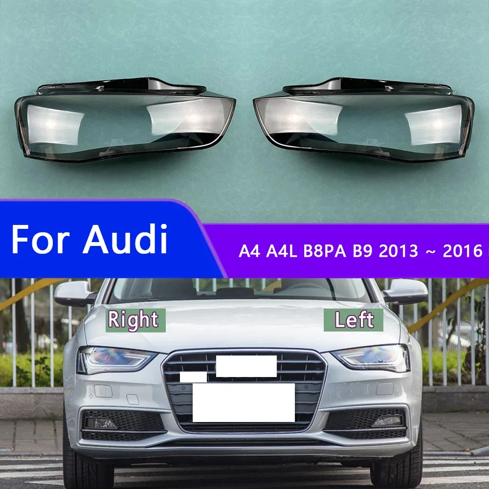 

For Audi A4 A4L B8PA B9 2013 2014 2015 2016 Headlamp Cover Transparent Lamp Shade Case Headlight Shell Lens Plexiglass