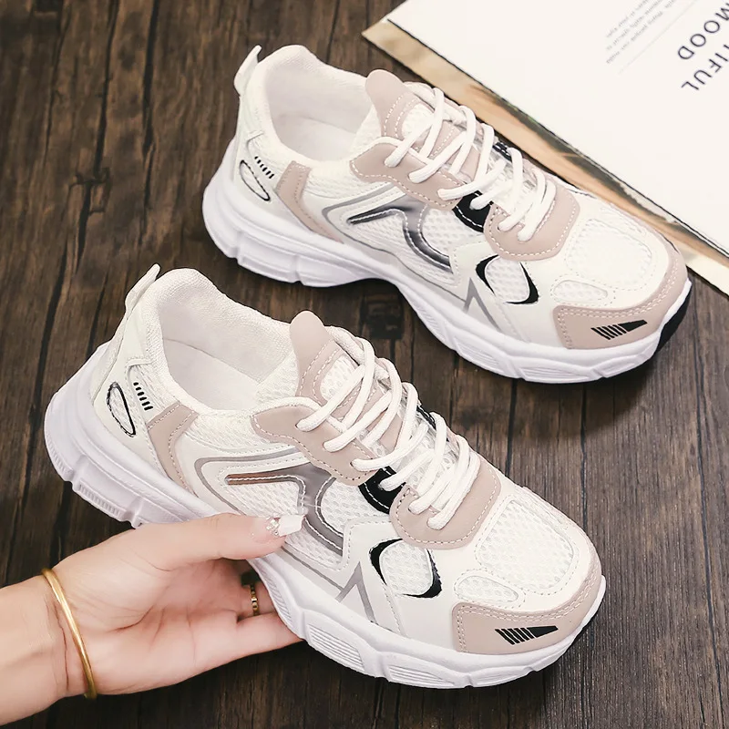 

Dad Chunky Sneakers Casual Vulcanized Shoes Woman High Platform Winter Sneakers Femme Lace Up White Basket Sneakers Women 2023