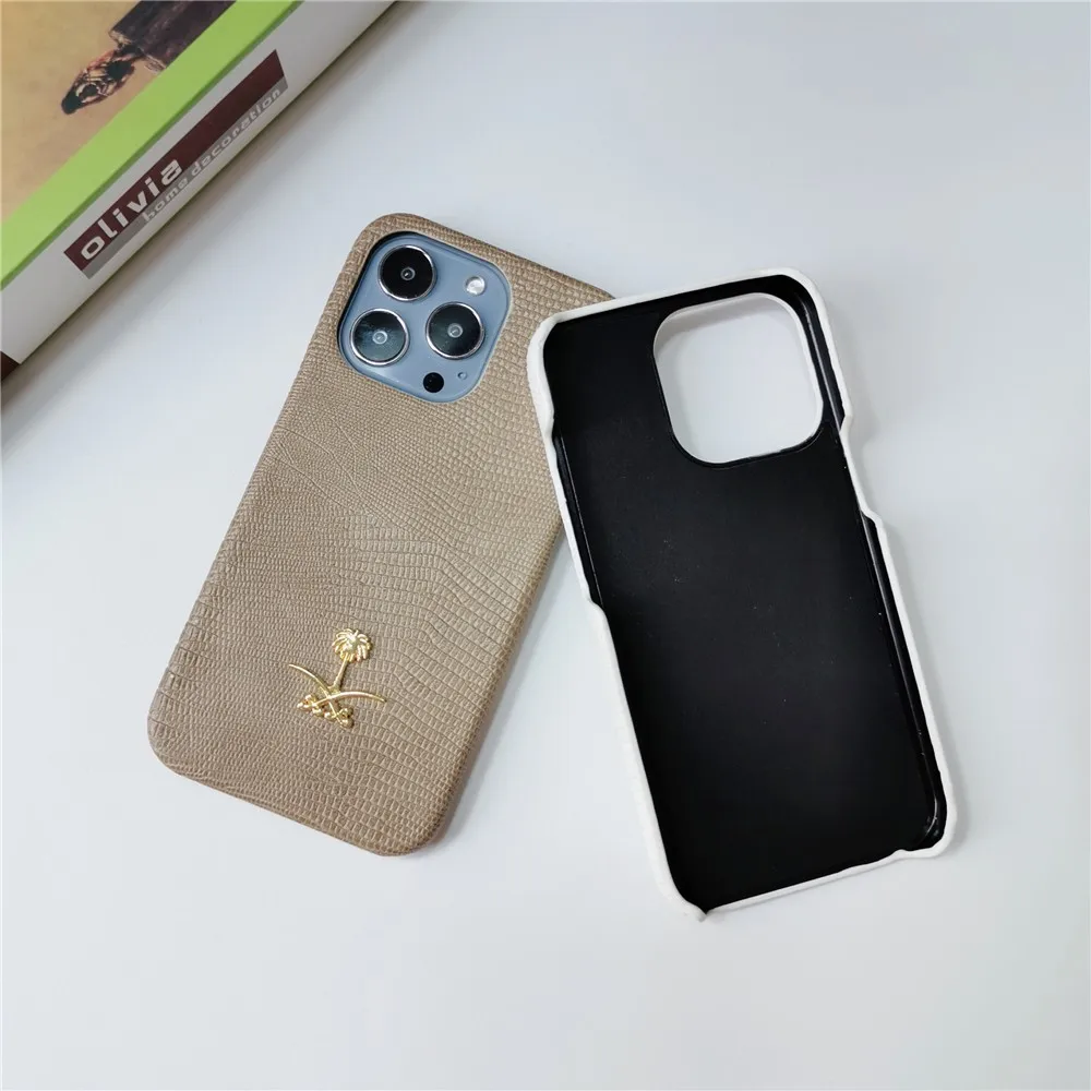 Funda rígida de cuero PU con patrón de piel de lagarto para iPhone 14, 11, 12, 13 Pro Max, 7, 8 Plus, Xr, X, Xs, Se, 2020