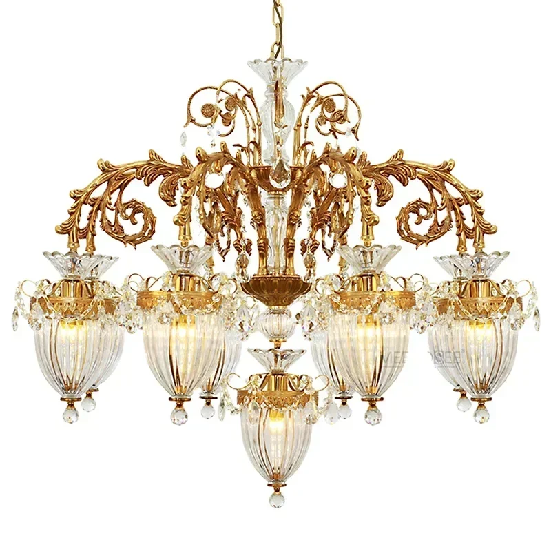 MEEROSEE Design American Design Chandelier For Living Room Round Ceiling Lamp For Indoor Home Lighting Decorative MD92885