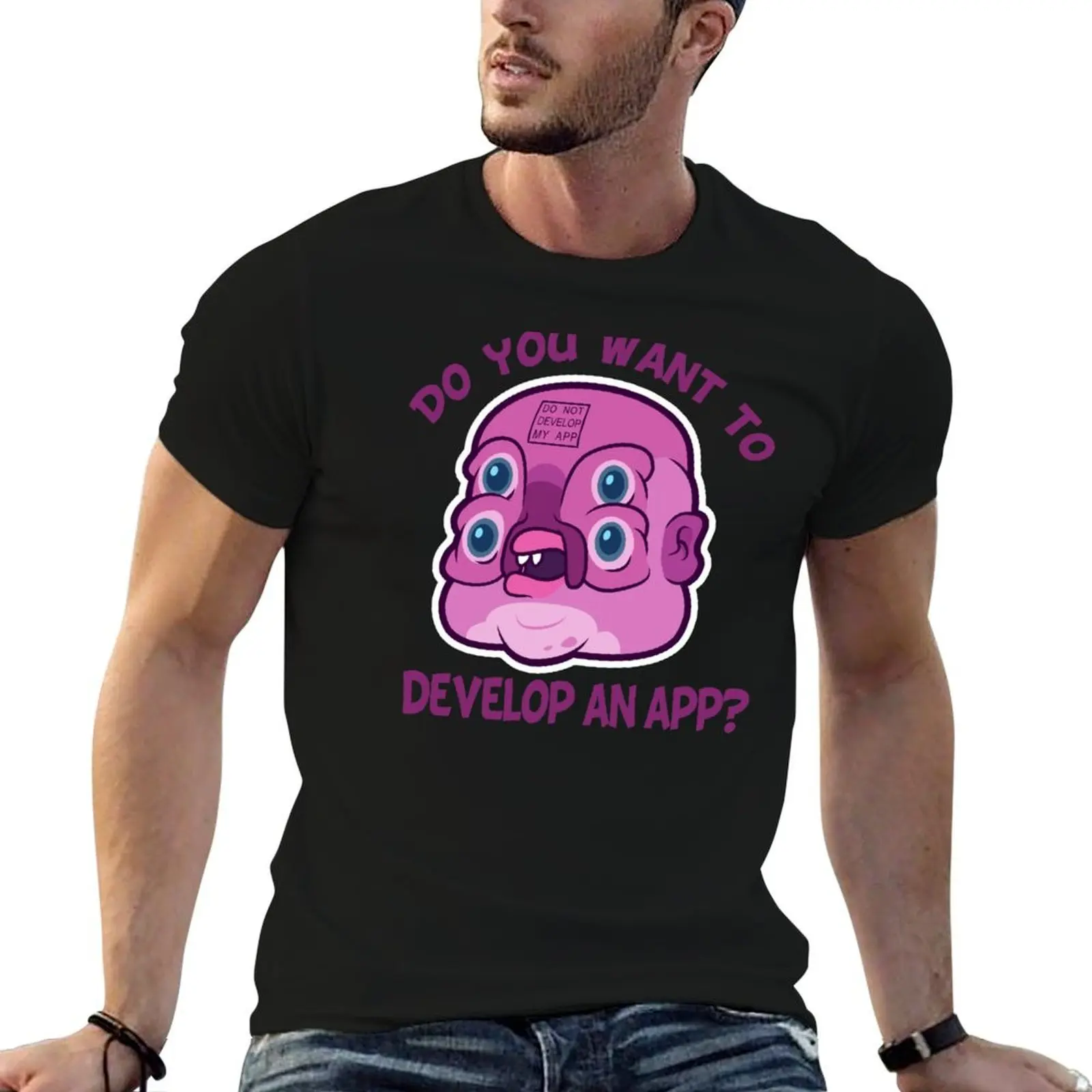 GLOOTIE -Do you want to develop an app? T-Shirt man t shirts cotton t shirt man cotton cotton tshirt 100% T-shirt