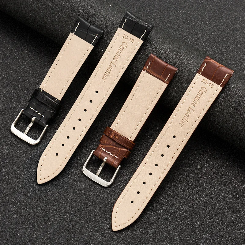 Watch Band Genuine Leather Watch Strap 18mm 20mm 22mm 24mm Soft Wrist Belt Bracelet 12mm 14mm Small Size 16mm 19mm 21mm