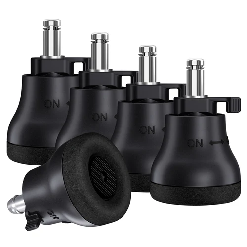 Imagen 2 del producto Ruedas giratorias para silla de oficina, reemplazo de ruedas estacionarias fijas, deslizamiento de campana, tope de rueda de pies de silla de muebles