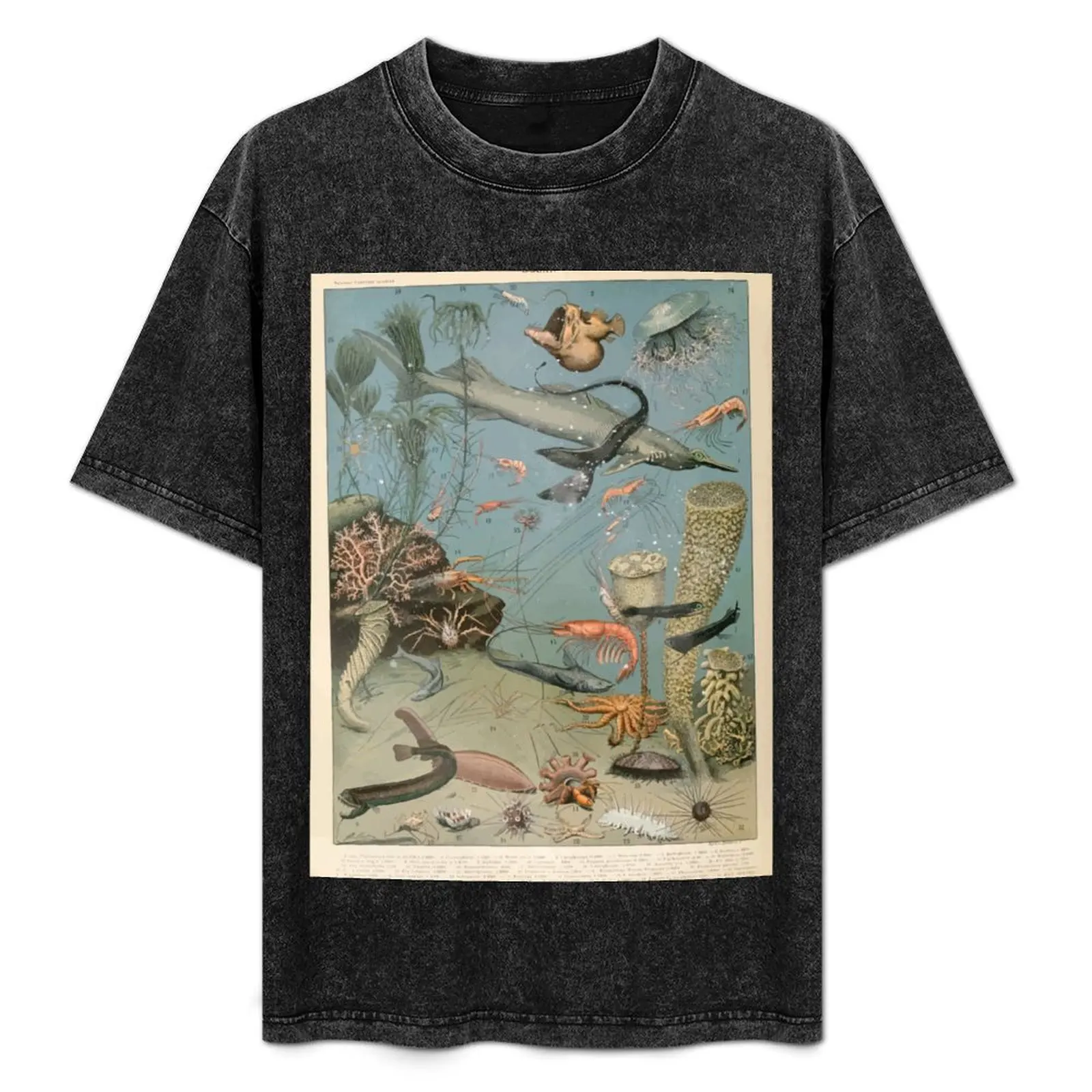 

Футболка Adolphe Millot Ocean A, винтажная одежда, футболки большого размера, мужская мужская одежда