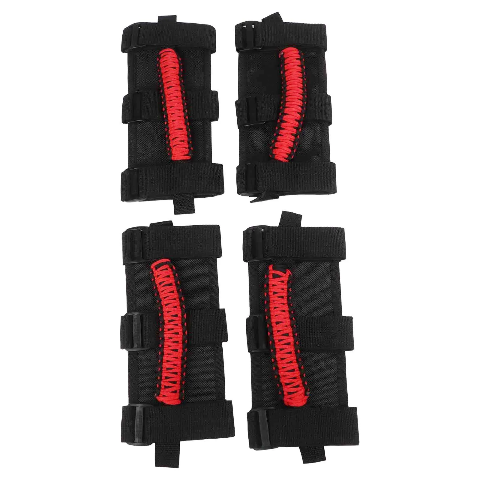 Set of 4 Grab Handles for Jeep For Wrangler Passenger Roof Handrail with Strong Alloy Buckles and Anti Roll Frame