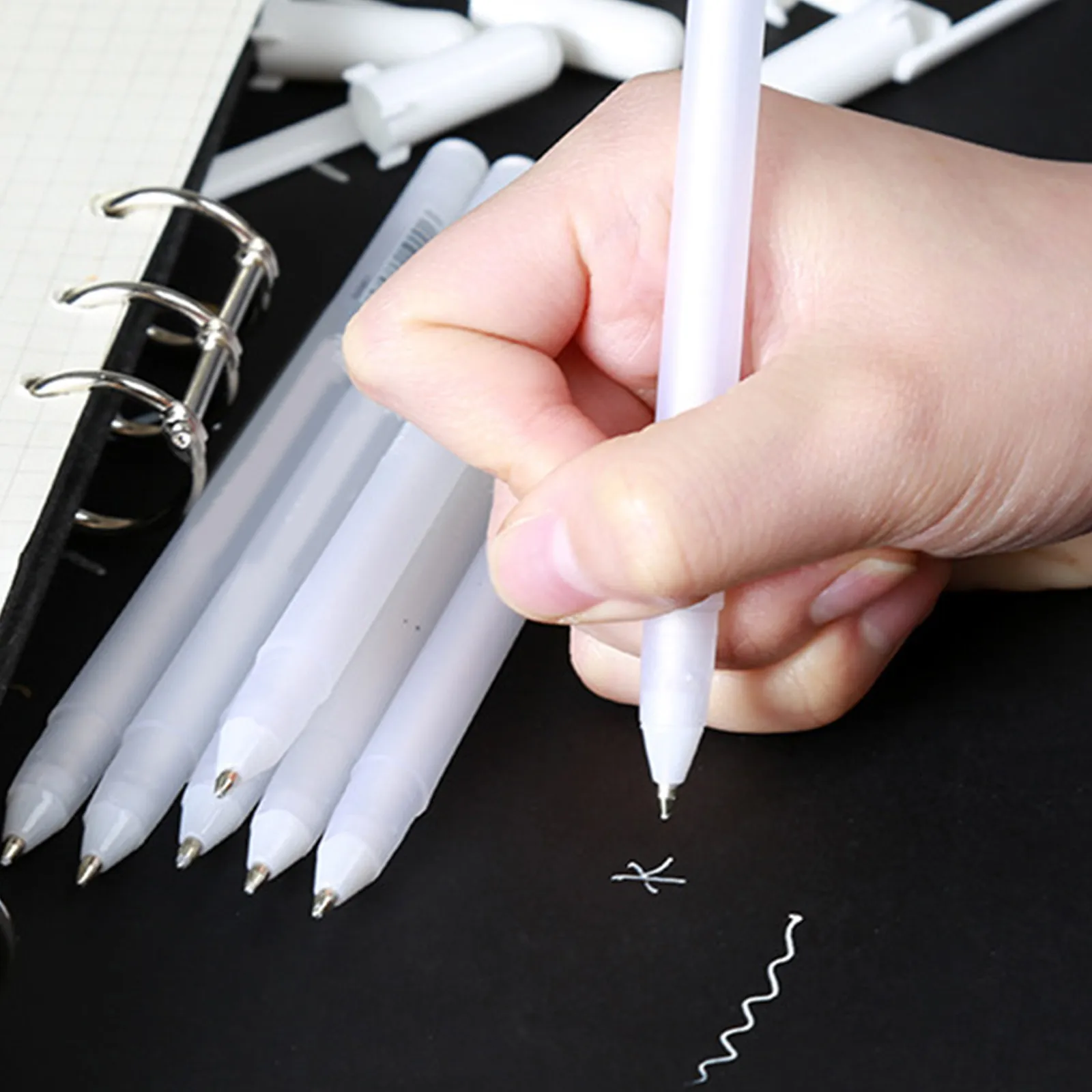 

6Pcs White Fine Point Oil-Based Paint Markers Permanent for Glass Metal Wood Plastic Stone Fabric Canvas Arts Crafts