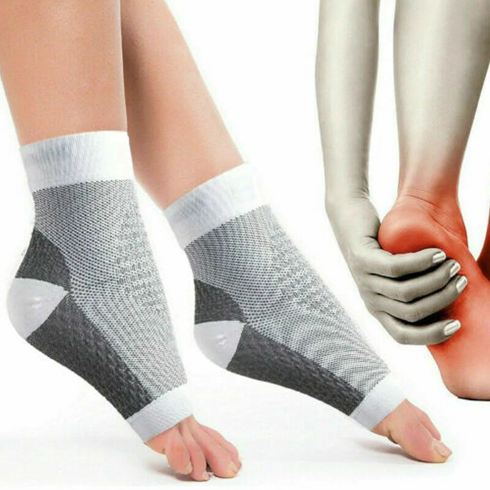 2Pairs Plantar Fasciitis Compression Socks for Women Men Ankle Brace Compression Sleeve Foot Sleeves Brace Relief Foot Pain