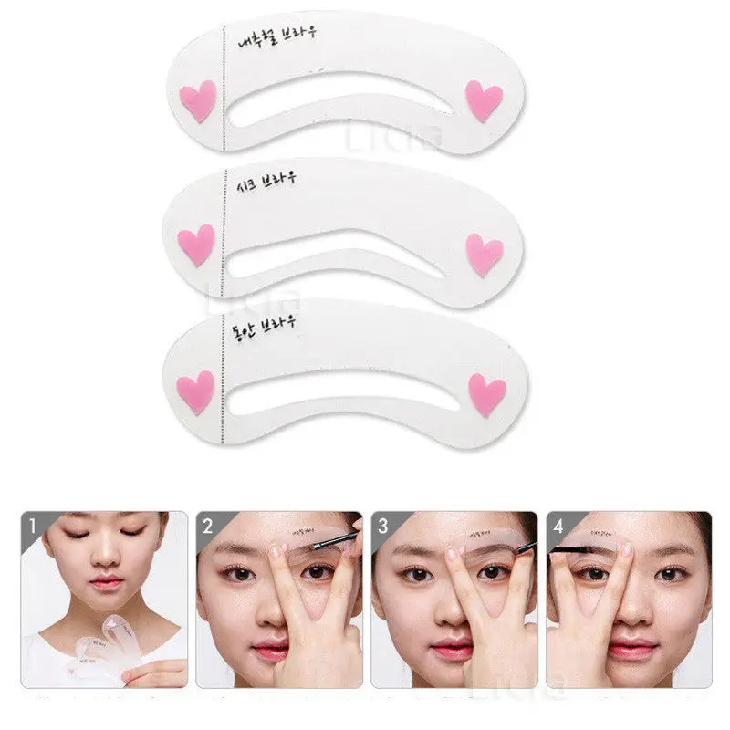 3 Styles Eyebrow Drawing Gguide Card Template Stencil definition High Quality Reusable DIY Make Up Shaper Eyebrow Beauty Tools