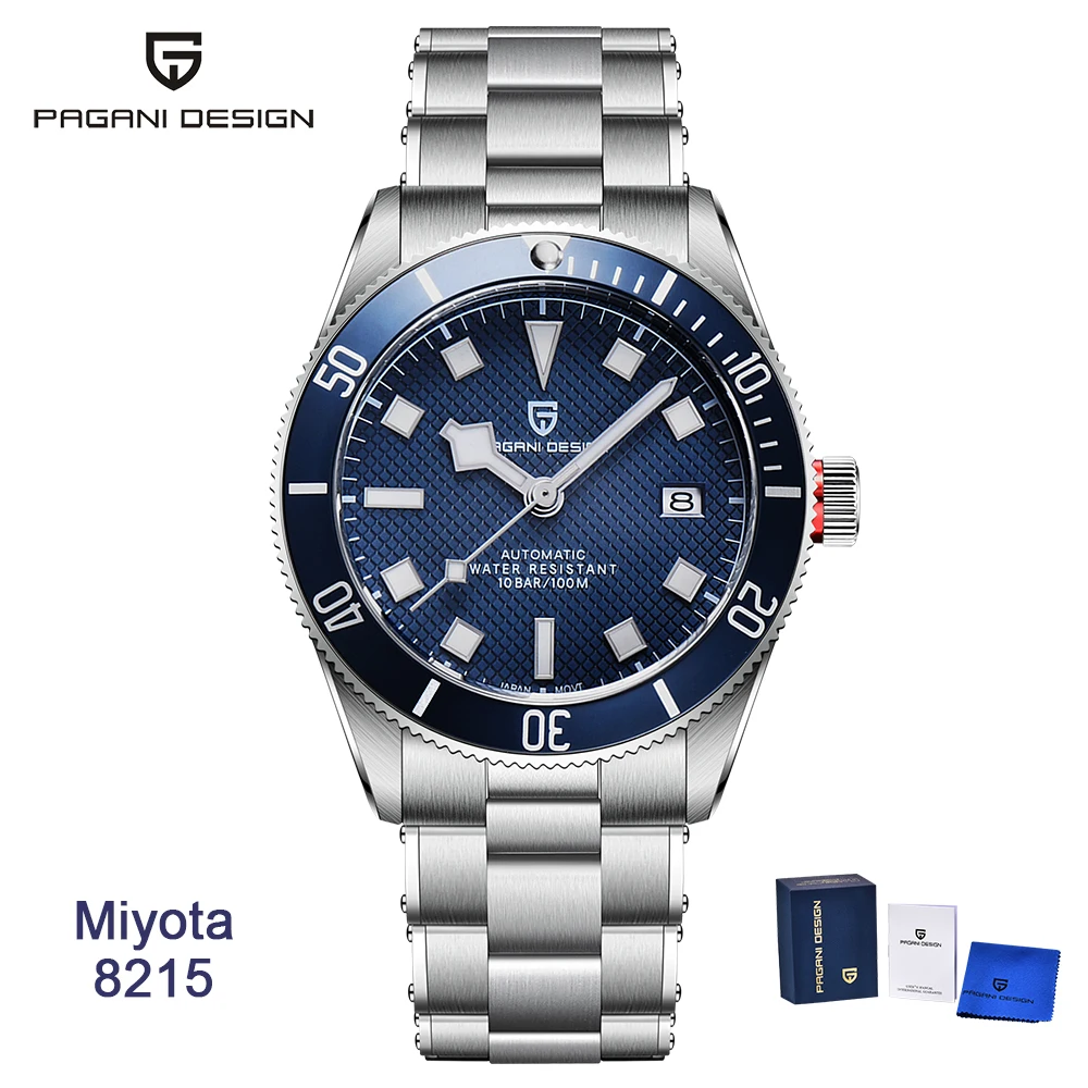 Men's Retro Blue Automatic Watch with Box