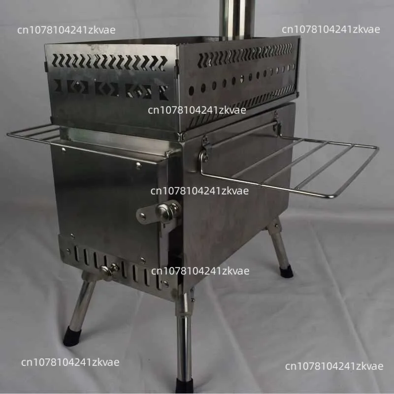 Stainless Steel Sauna Picnic Camping Tent Burning Household Folding Portable Wood Stove