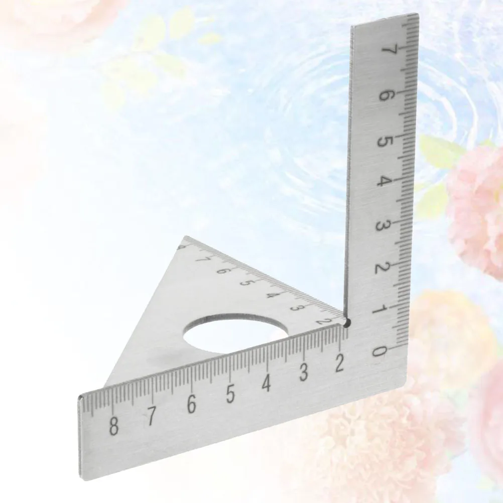 

1pc L-square Stainless Steel Carpenter's L-square 90°45°Steel Rulers Angle Ruler for Measuring (Silver)