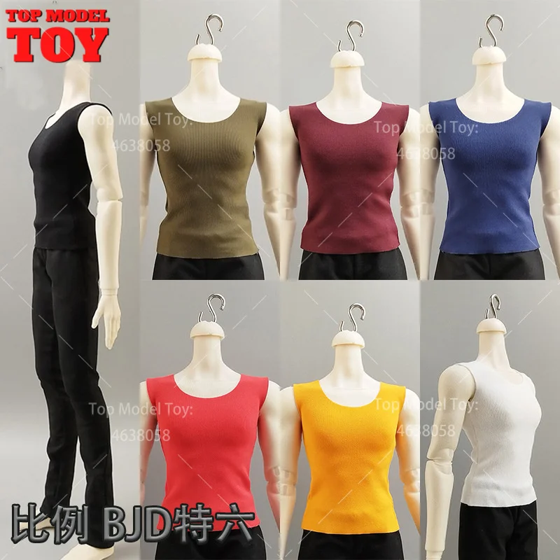 1/6 Scale BJD Wide Shoulder Elastic Vest Base Vest 30CM Doll Clothes Model For 12'' Female Male Soldier Action Figure Body Toy