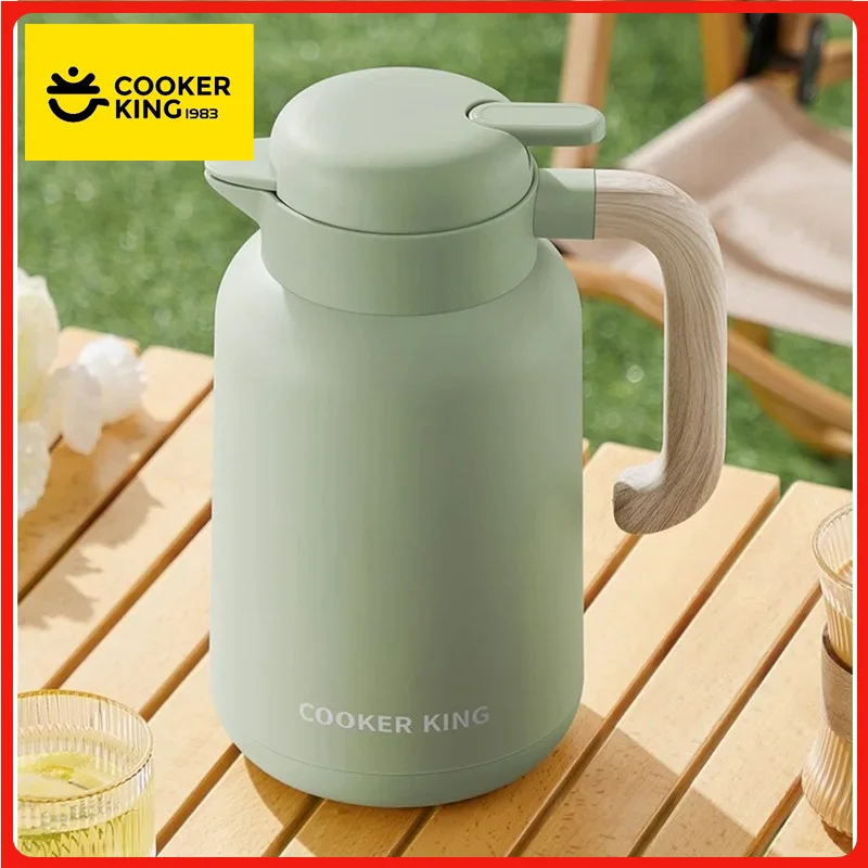 

COOKER KING Insulation Pot Glass Liner Hot Water Bottle Thermos Pot Home/Office Coffee Kettle Tea Brewing Pot Cold Insulation