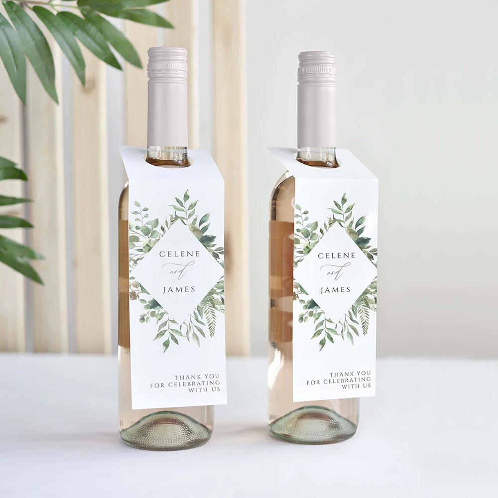 Personalized Wedding Baby Shower Baptism Drink Bottle Tags Custom Any Text Occasion Wedding Wine Labels Table Decor