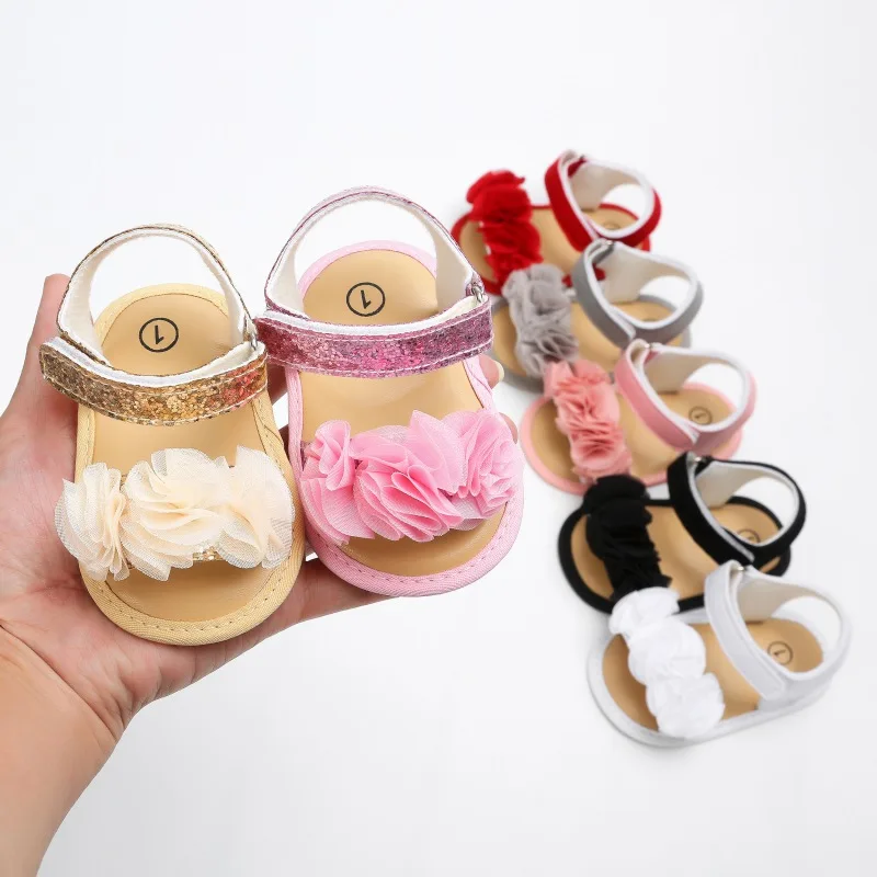 Summer Newborn Infant Baby Sandals Casual Toddler Girls Princess Shoes Soft Sole Flat Infant Non-Slip First Walkers