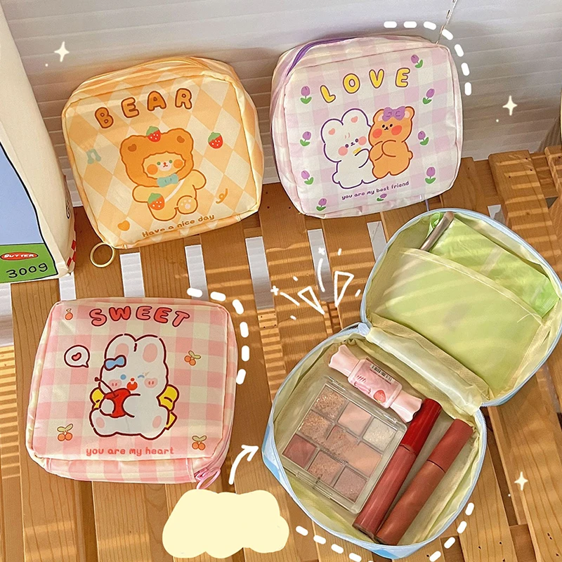 1pcs Cartoon Sanitary Napkin Towels Bag Girl Travel Mini Makeup Bags Korean Style Small Money Card Lipstick Earphone Storage Bag