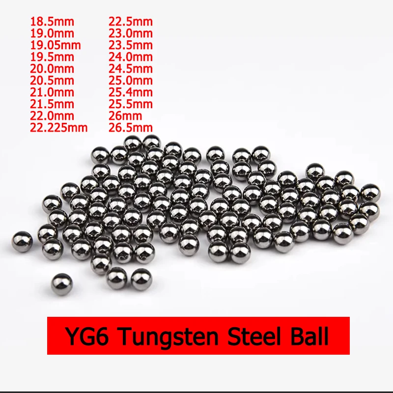 

YG6 Tungsten Steel Ball High Precision Solid Smooth Bearing Balls Dia 18.5mm-26.5mm Industrial Wear-resistant Parts
