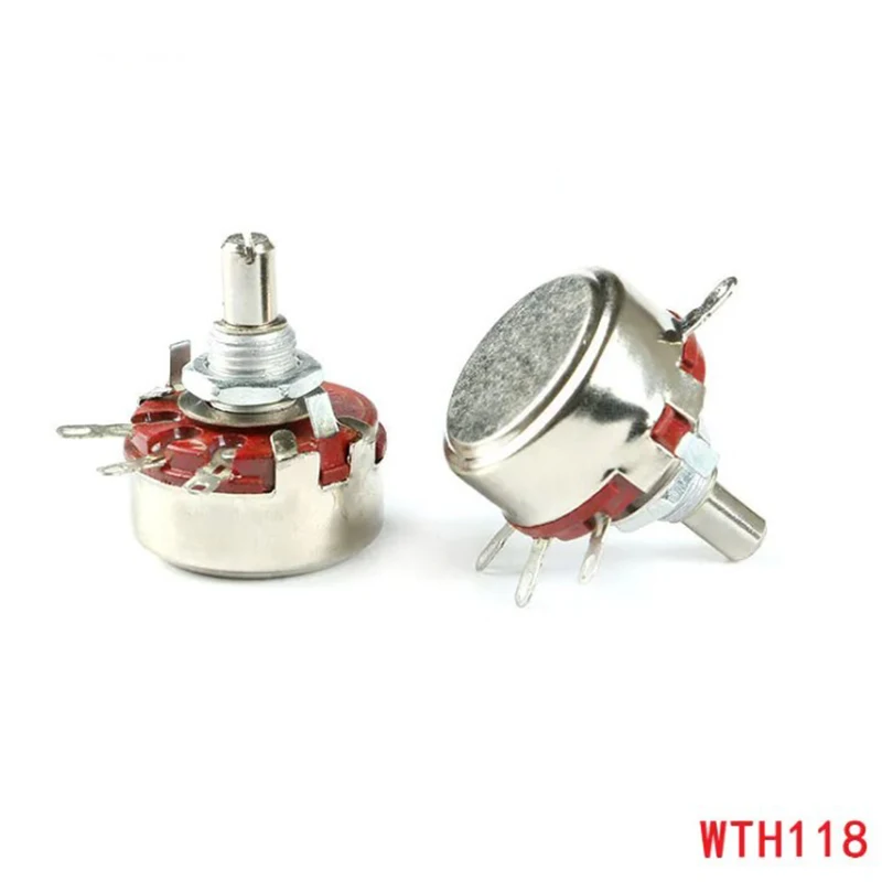 WTH118 WTH118-1A 2W 1A Round Rotary Shaft Potentiometer Resistor Resistance 1K 4.7K 10K 47K 100K 220k 330K 470K 1M ohm