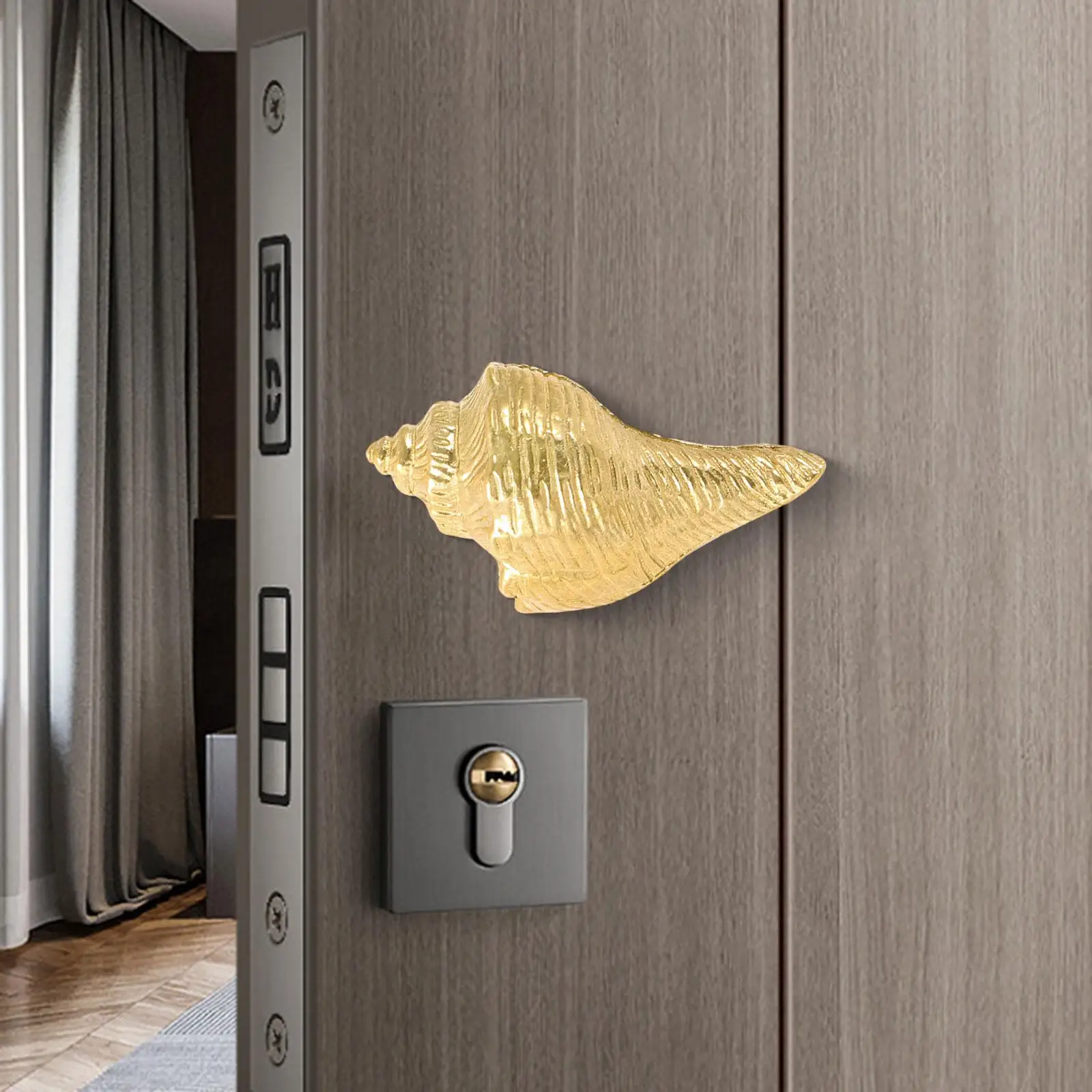 Conch Shape Door Pull Home Resorts Beach House NightStand Closet Door Knob Easy Installation Bathroom Wardrobe Brass Door Handle