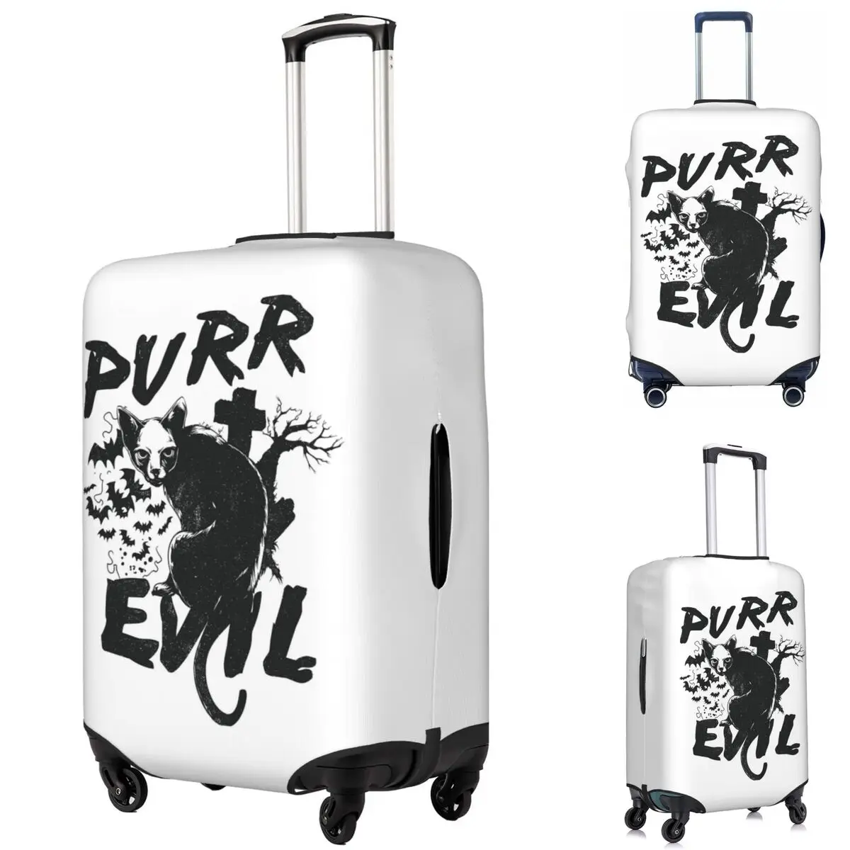 

Purr Evil Suitcase Cover Protection Elastic Travel Luggage Protector Covers for 18-32 Inch