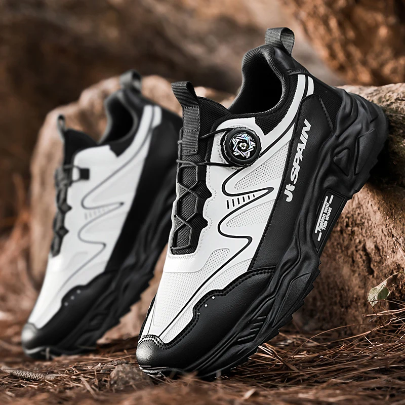 Men's casual sports shoes four season new rotating shoelaces comfort outdoor running walking shoes breathable soft-sole sneakers