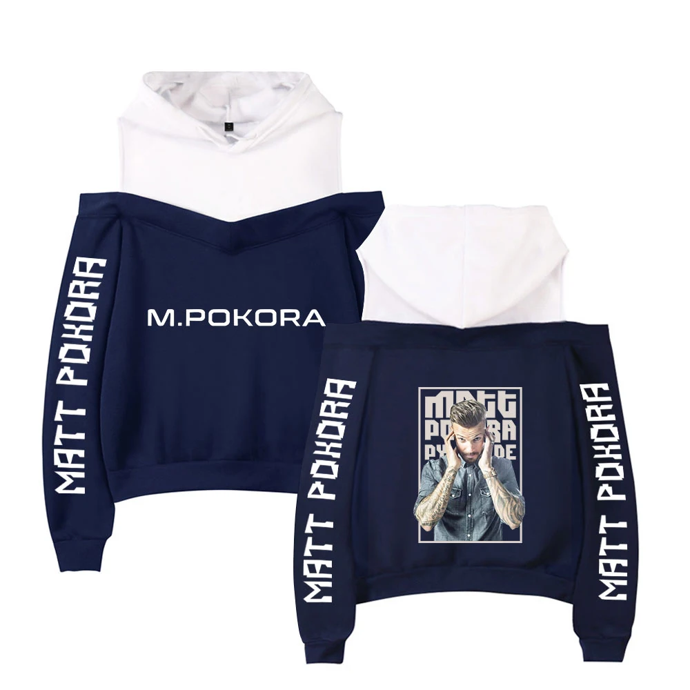 

Rapper M. Pokora Hoodies Female Off Shoulder Sweatshirt Women's Pullover Harajuku Streetwear Matt Pokora Fashion Clothes