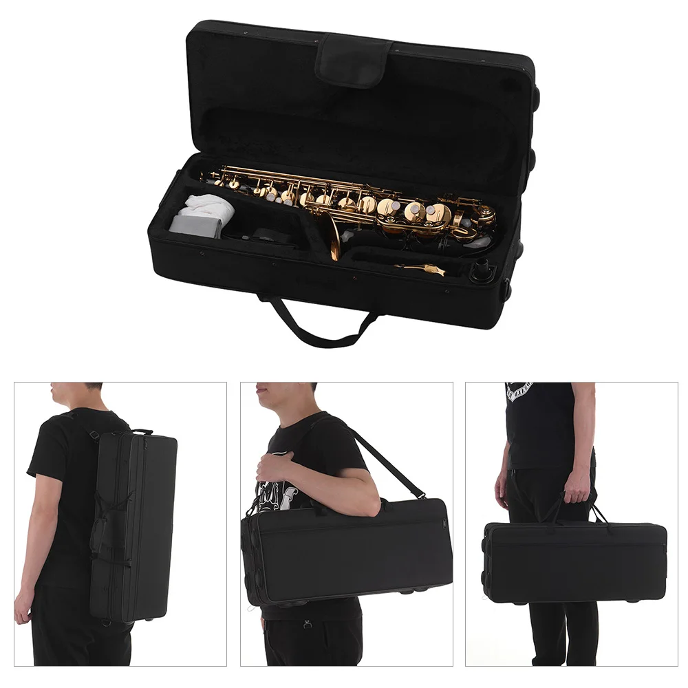 Alto Saxophone Sax Brass Lacquered Gold 82Z Key Type  Instrument with Padded Carry Case Gloves Cleaning Cloth Brush Sax Straps