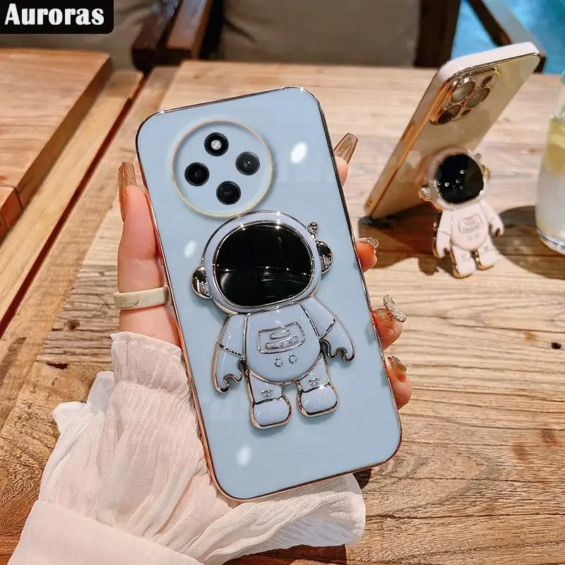 

Redmi 14C 14 13C 4G Astronaut Holder Luxury Plating Case For Redmi 13C 13 14C4G Silicone Stand Cover