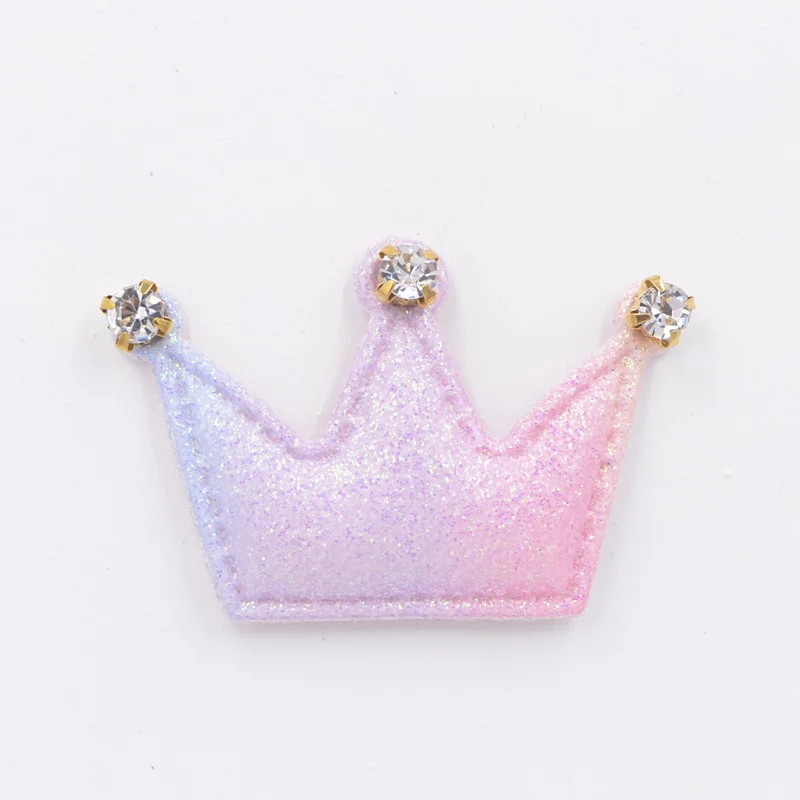 10 sztuk brokat opalizujący wyściełane aplikacje Bling Rhinestone przyklejane naszywki z koroną na odzież rzemiosło naklejki DIY ozdoba do włosów